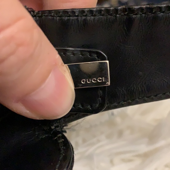 Black fabric/leather Gucci handbag - Picture 6 of 10